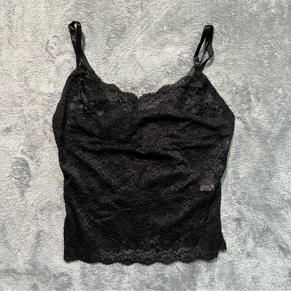 Elegant Black Lace Camisole Top